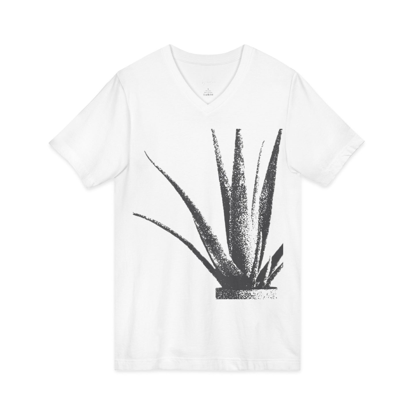 Aloe Plant V-Neck Tee — Minimalist Botanical Graphic Shirt, THE STORE by avalove