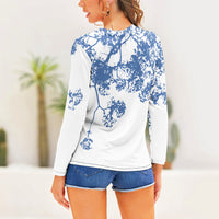 Firework Flower Long Sleeve Shirt in Blueberry
