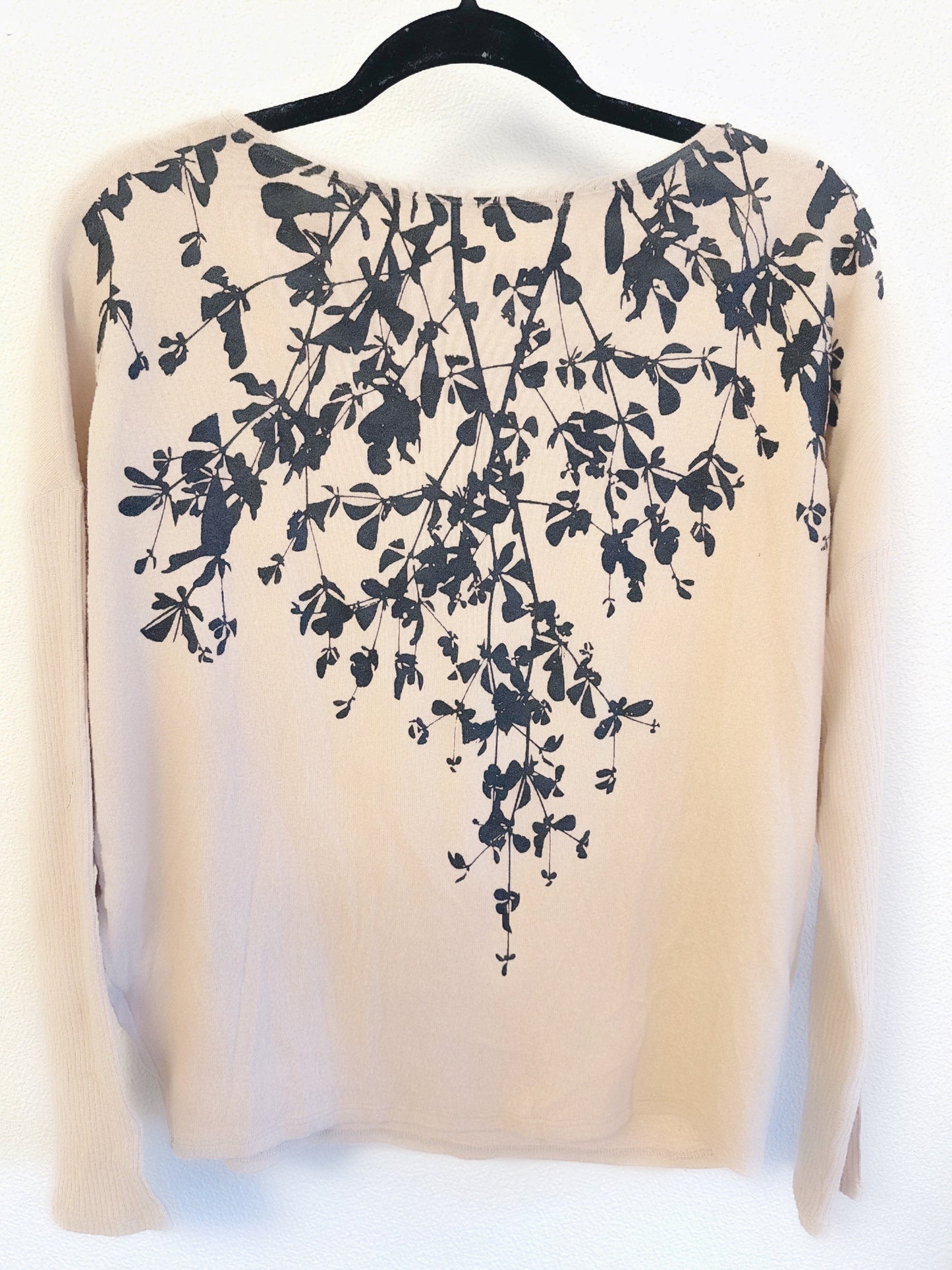 Leafy Lightweught Sweater Inky Night - Two Sided Print