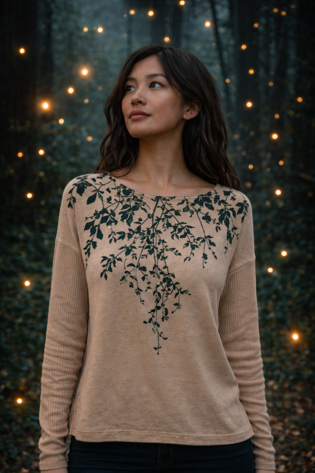 Leafy Sweater - Two Sided Print