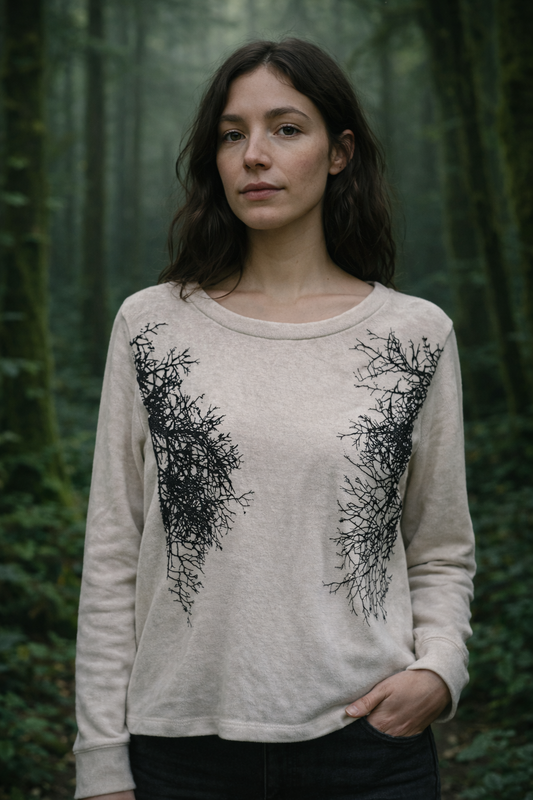Mossy TreeFleecy Sweater-Oatmeal-Very Limited edition