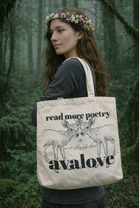 We Are Falling Yellow Flowers Lux Tote- Two Deer
