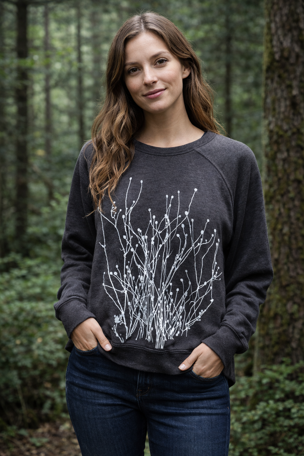 Field Two Sided Print Limited Edition : Super Lux Cozy sweatshirt: Charcoal