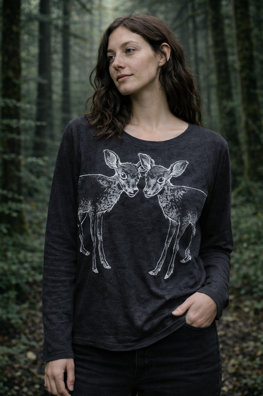 Two Deer “we are falling yellow flowers” Basic Long Sleeve