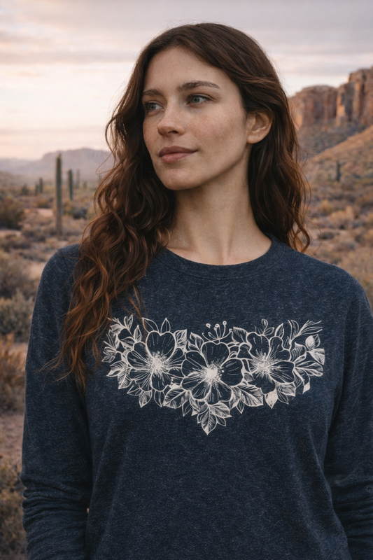 Cowgirl Flowers Crewneck Sweatshirt- The Store, by avalove