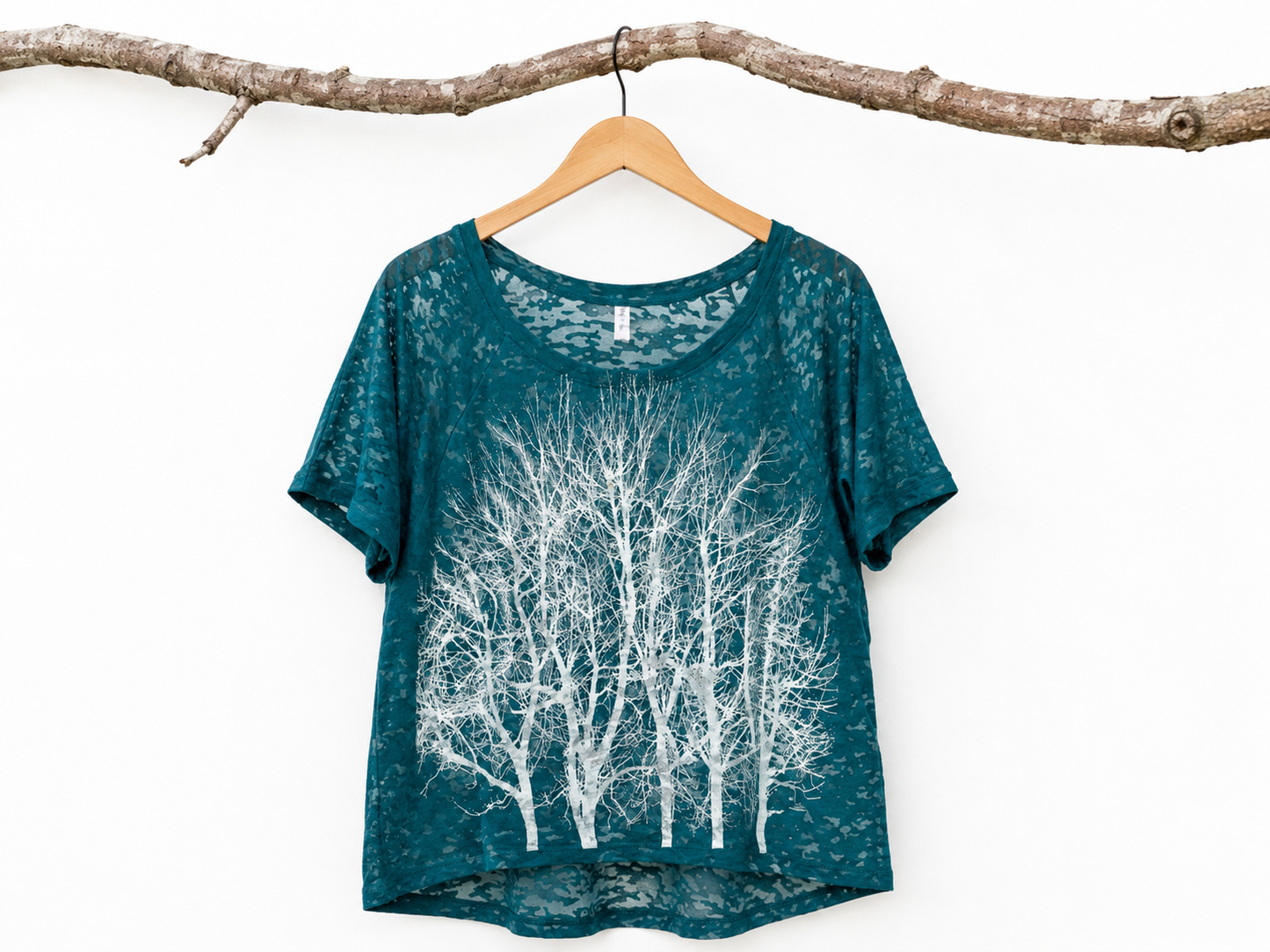 Fairytale Tree Burnout Tee: Teal Forest
