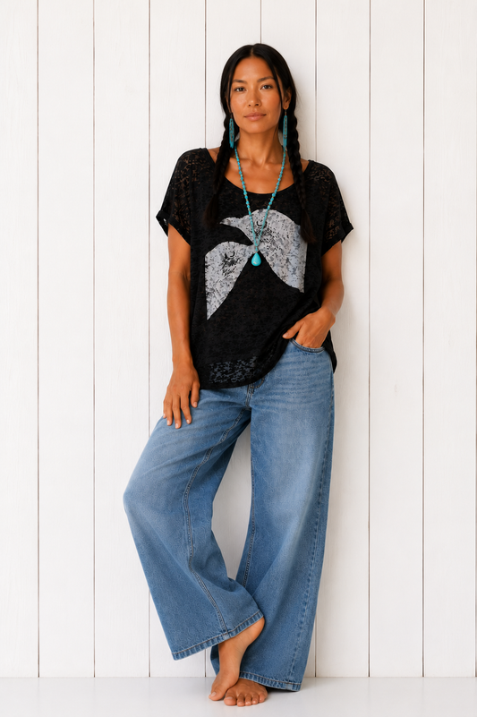 Moonbirds Burnout Tee-Black Sky