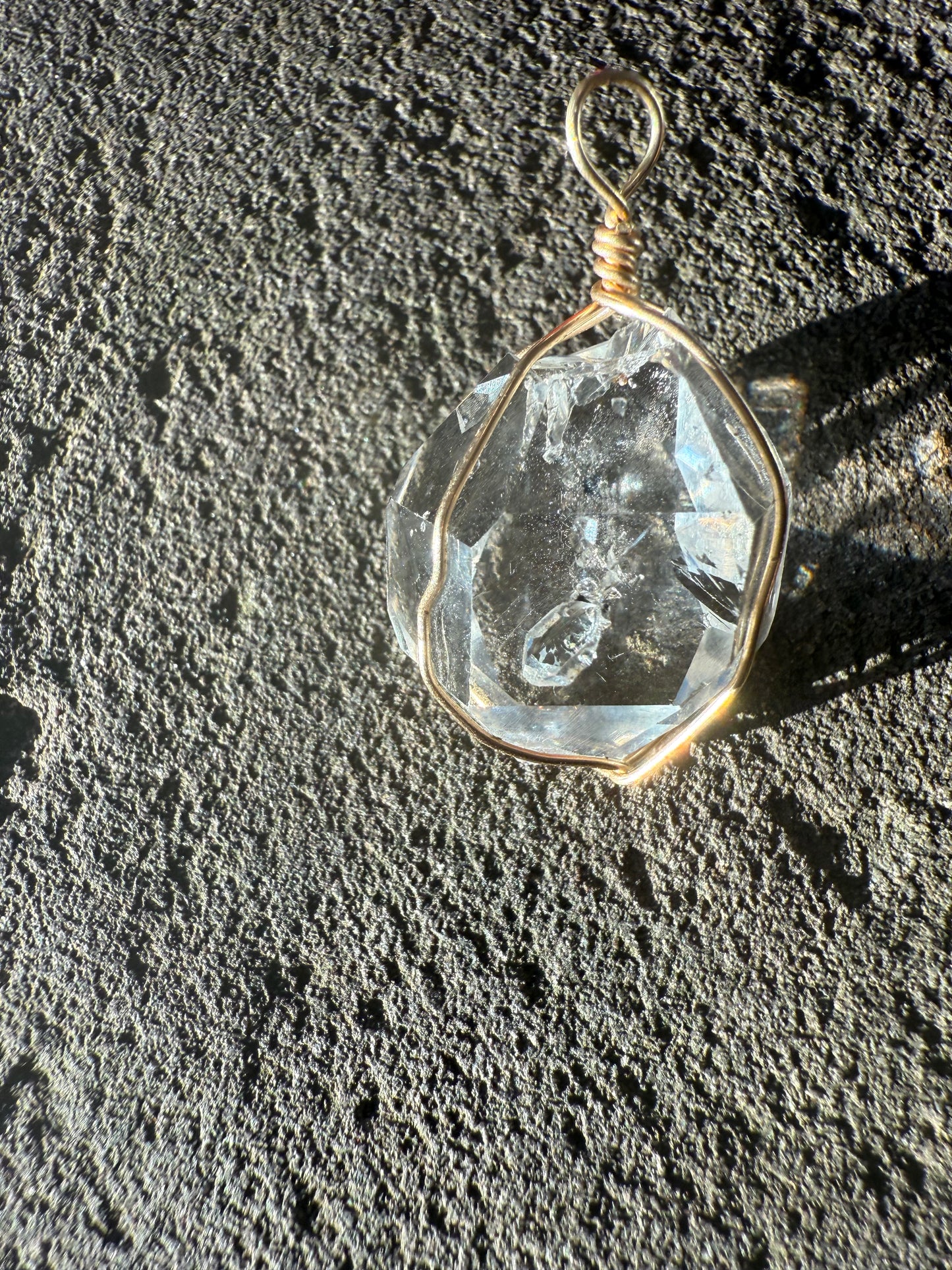 Herkimer Diamond Talisman with Dolphin companion-approx 1 inch