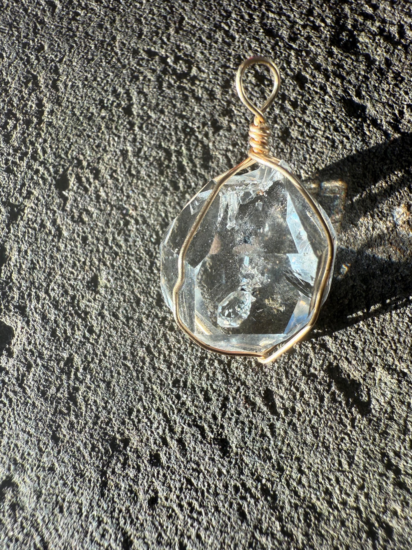 Herkimer Diamond Talisman with Dolphin companion-approx 1 inch