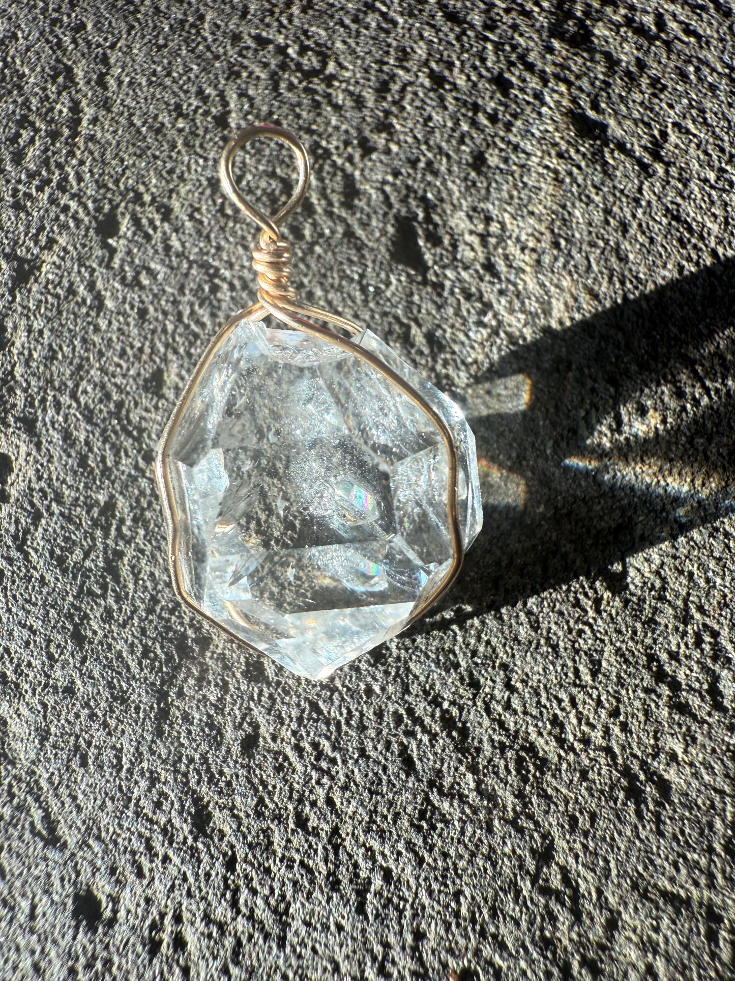 Herkimer Diamond Talisman with Dolphin companion-approx 1 inch
