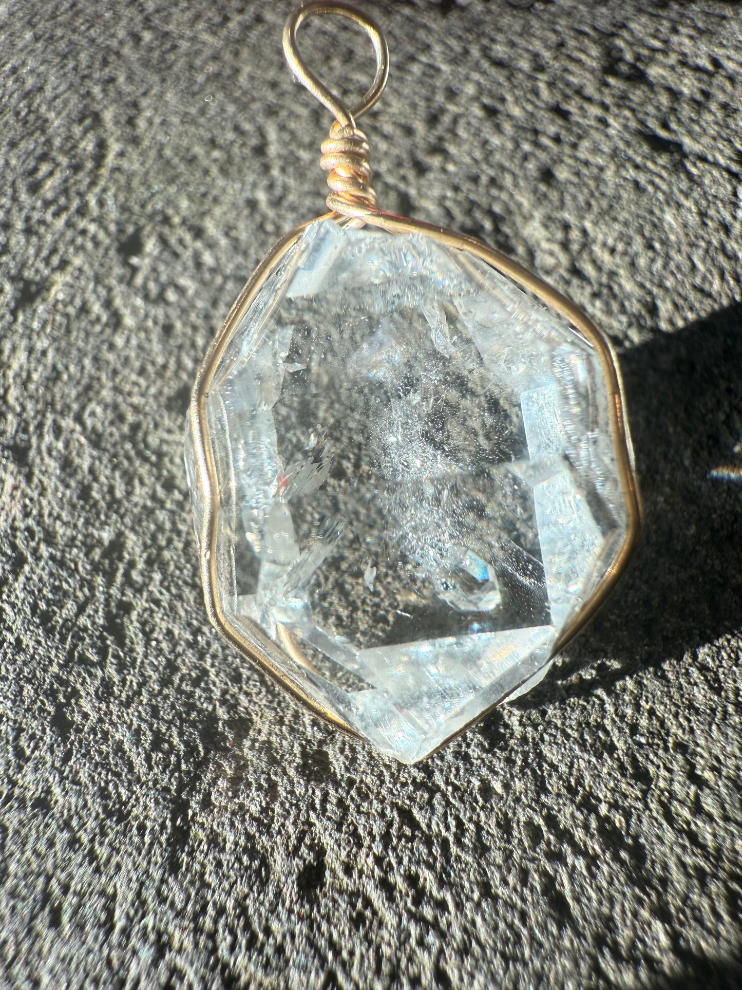 Herkimer Diamond Talisman with Dolphin companion-approx 1 inch