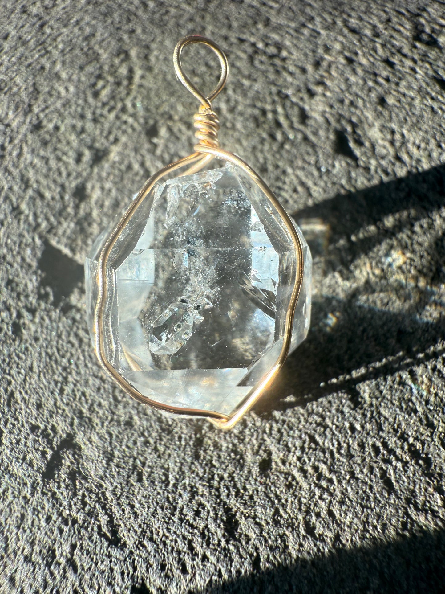 Herkimer Diamond Talisman with Dolphin companion-approx 1 inch