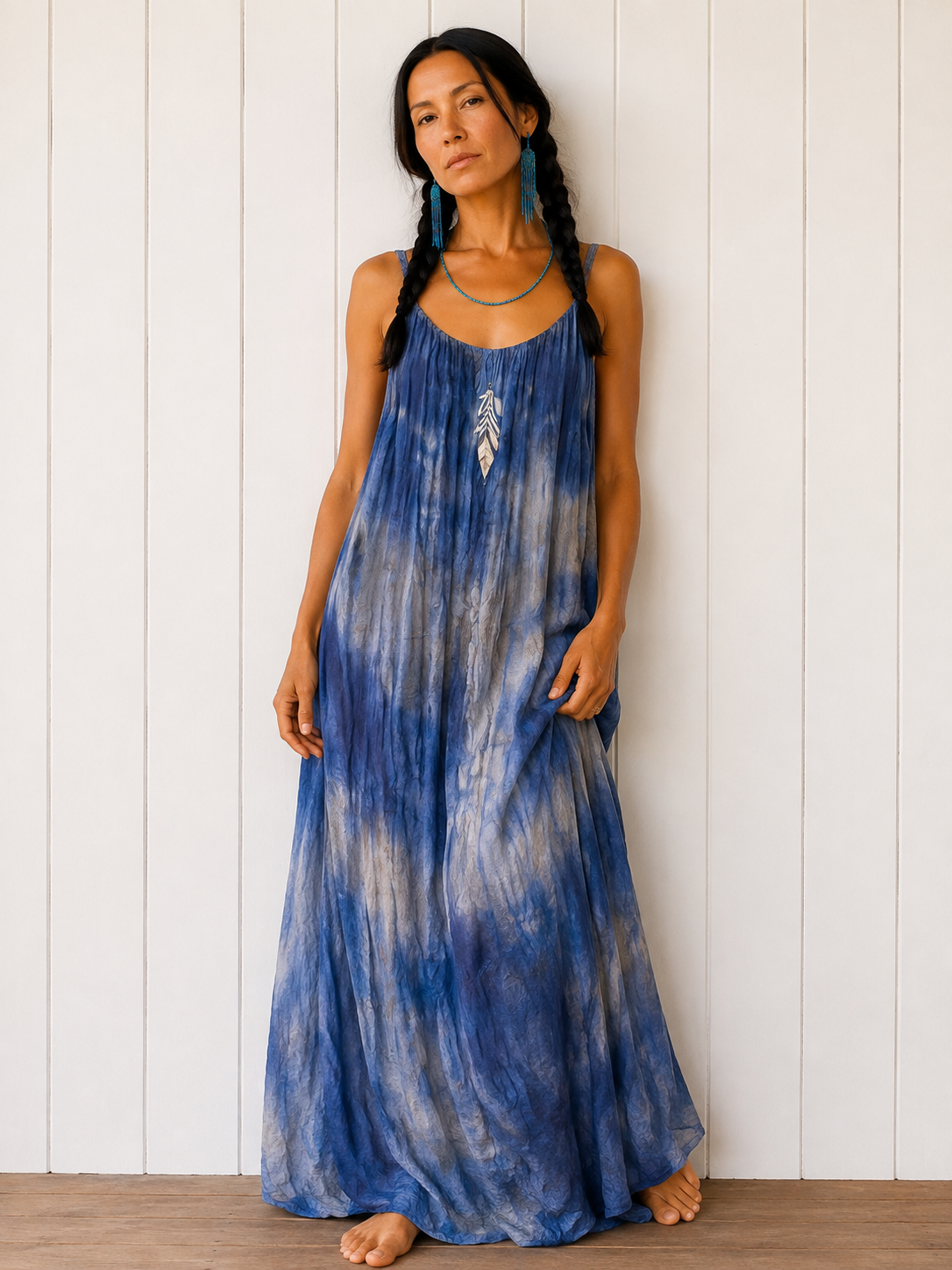 Mix Dye: Maxi Dress-Ice and Rose Sample