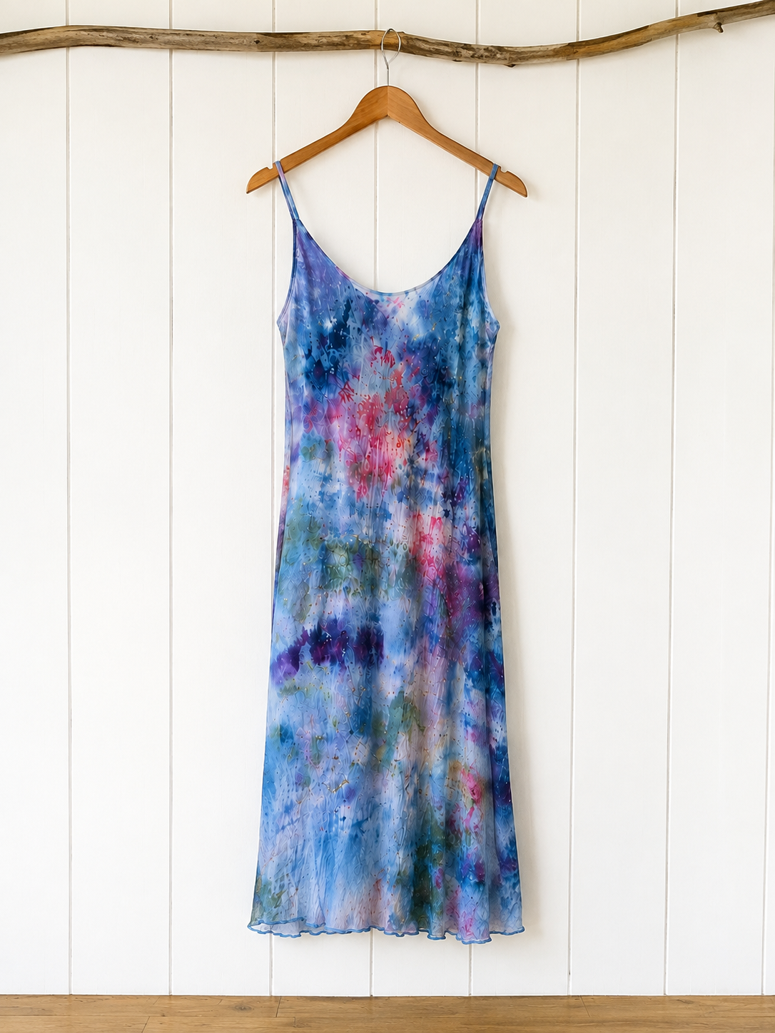 One of a Kind Watercolor Ice Dyed Dress: Silk