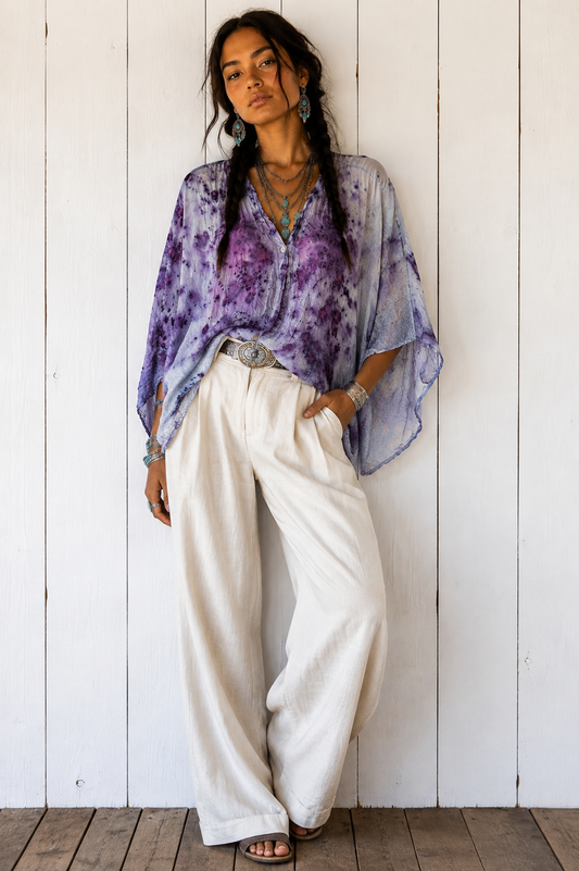 Rose Dyed: Silk Button Down: pure rose