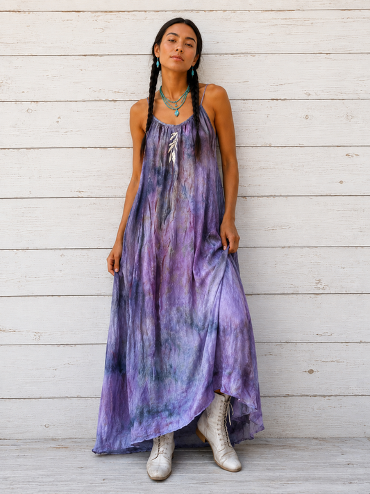 Mix Dye: Maxi Dress-Ice and Rose:Damaged