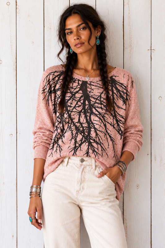 Tribe Tree Rose Quartz Sweater