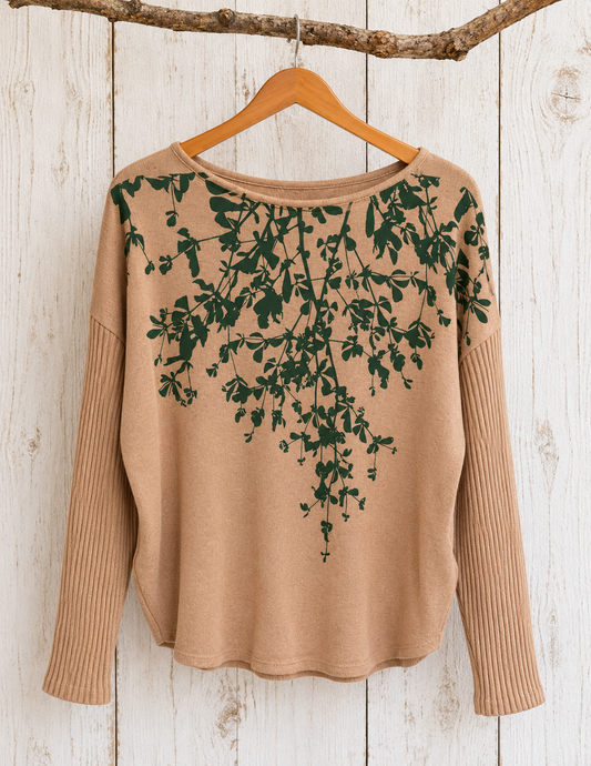 Leafy Sweater - Two Sided Print