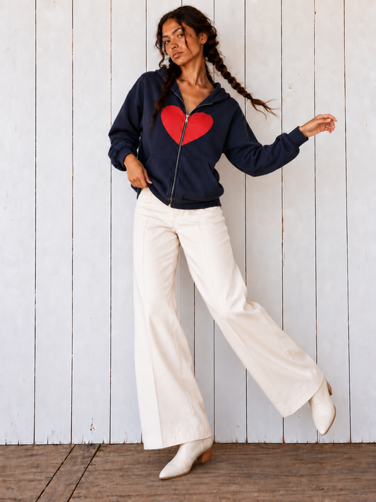I Wear My Heart on My Sleeve Blend™ Full Zip Hooded Sweatshirt- many colors-The Store by avalove