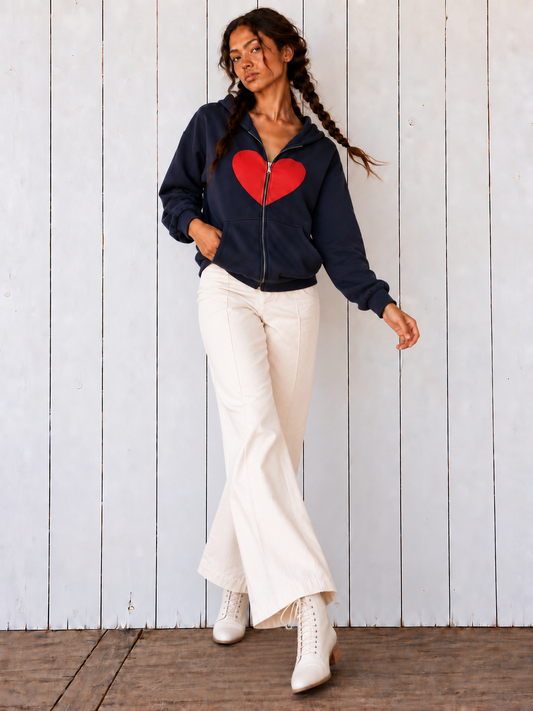 I Wear My Heart on My Sleeve Blend™ Full Zip Hooded Sweatshirt- many colors-The Store by avalove