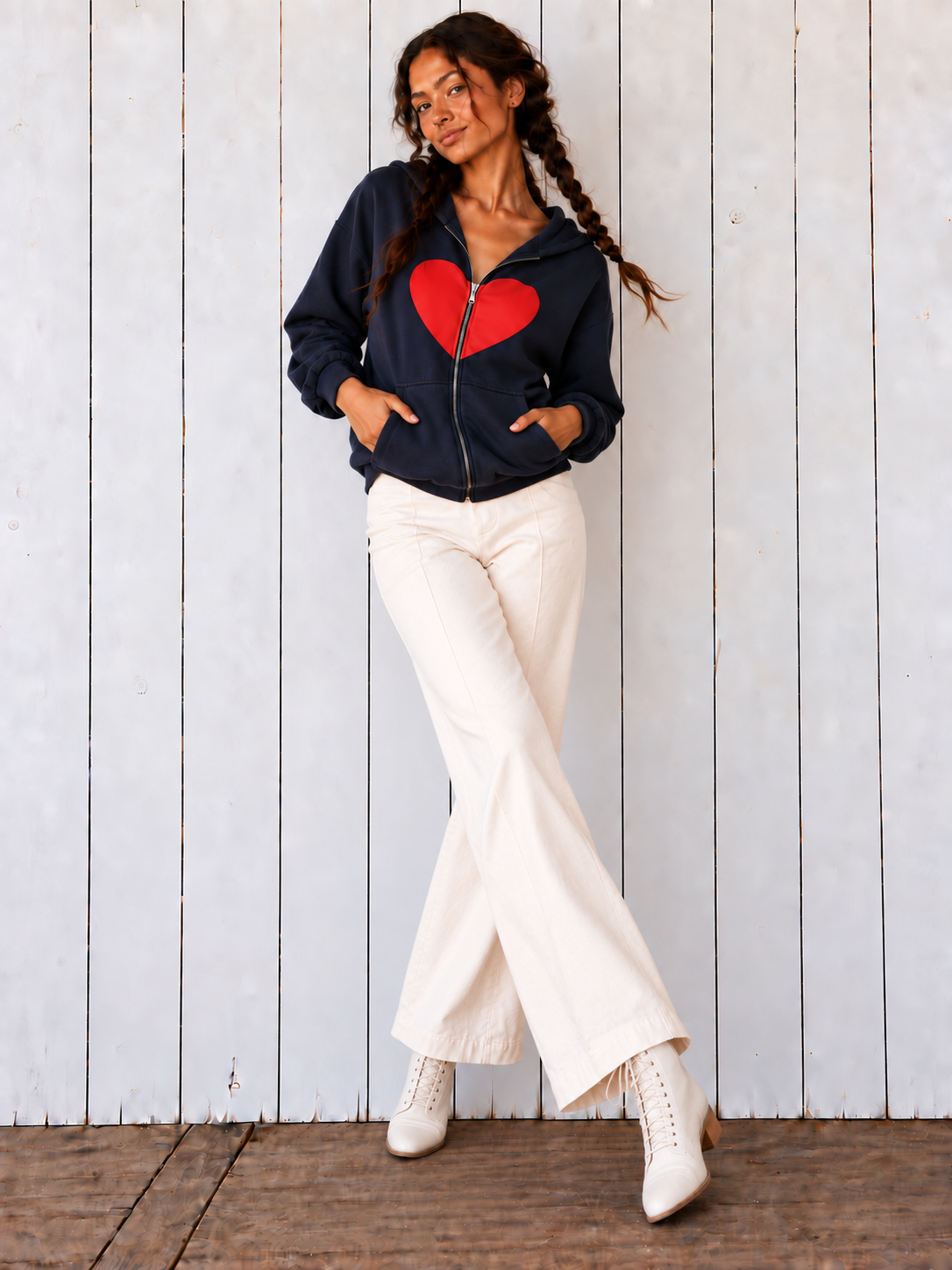 I Wear My Heart on My Sleeve Blend™ Full Zip Hooded Sweatshirt- many colors-The Store by avalove