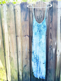 Flower Dyed Slip Chiffon Dress: Sea and Salt, limited edition. 2023 June collection.