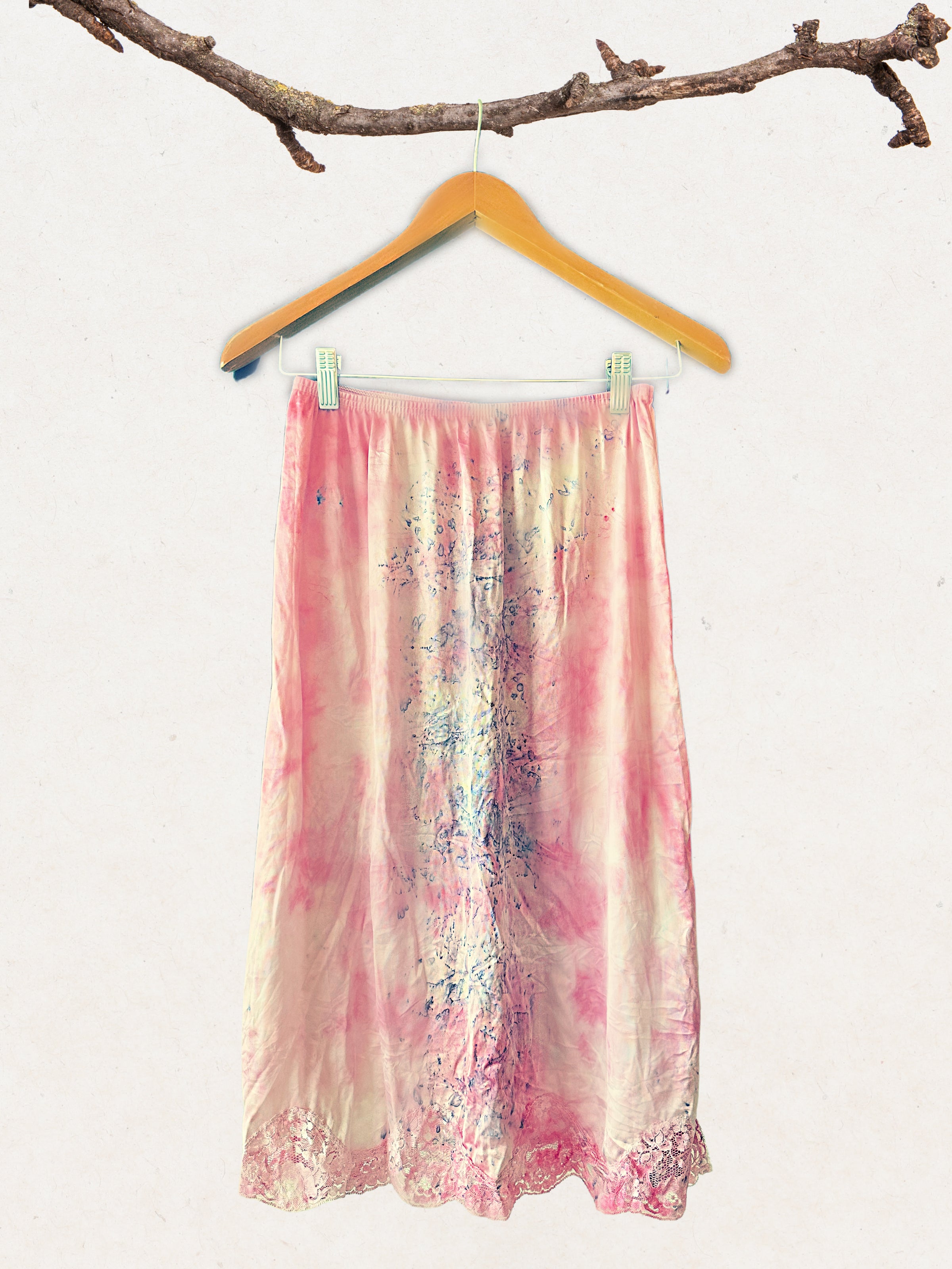 Vintage Flower Dye Skirt: Rose Petal Pink