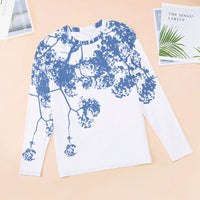 Firework Flower Long Sleeve Shirt in Blueberry