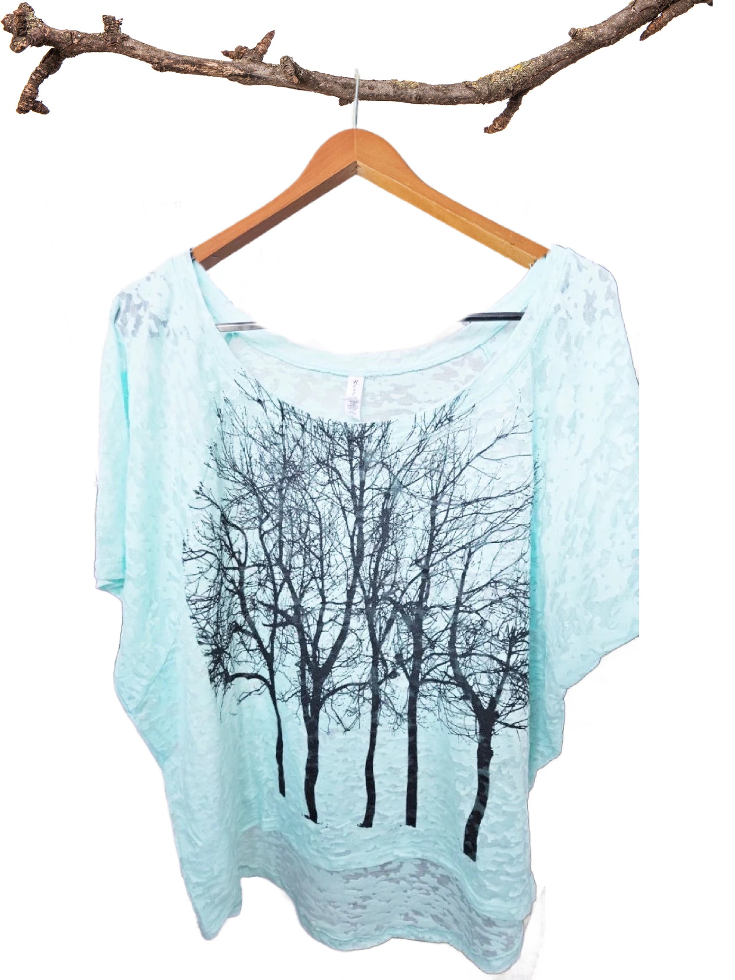 Fairytale Tree Burnout Tee in Summer Sea Aqua with discount $28