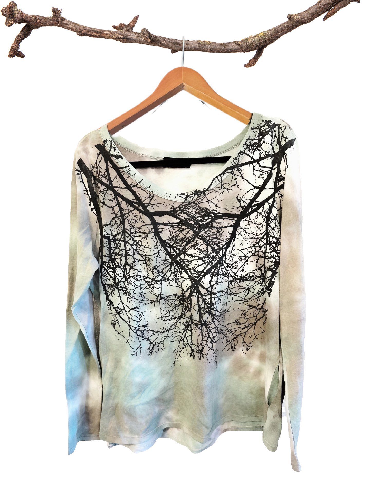 Moontrees Tie Dye with Pockets Long Sleeve -Sage