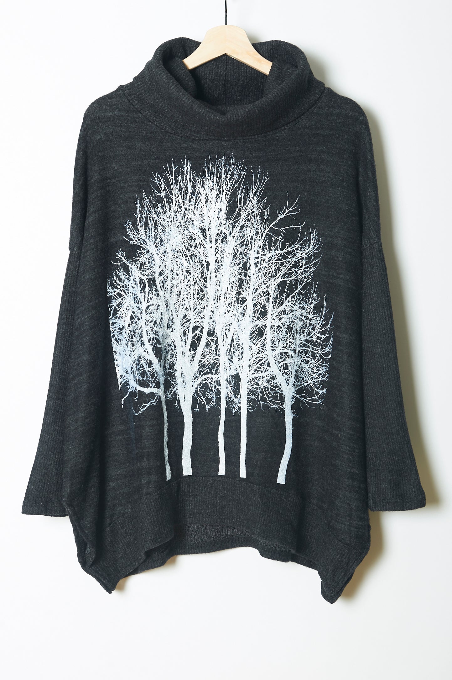 Fairytale Trees Poncho Charcoal