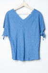 Single Tree Linen Ribbon Top Denim