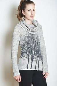 Fairytale Trees Sweatshirt Cowl Heather Grey