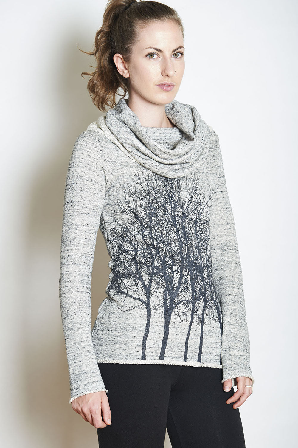 Fairytale Trees Sweatshirt Cowl Heather Grey
