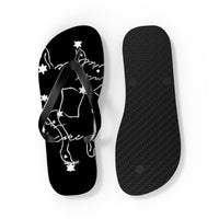 Swan Constellation Flip Flops- Black