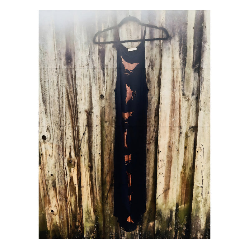 Spinning Birds Dress Navy, Black, Earth