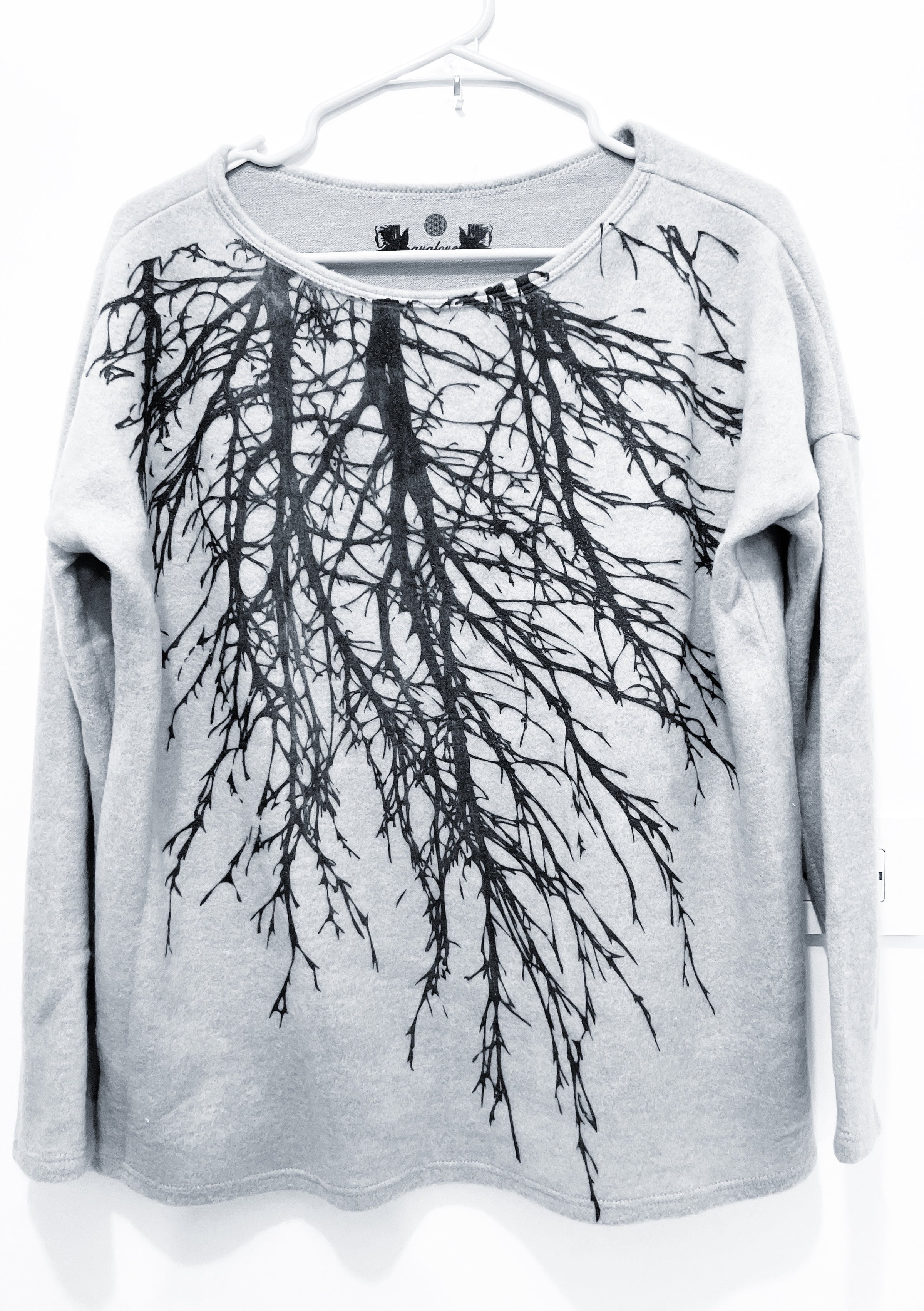 Tribe Tree fleece basic sweater ultra vegan cashmere-grey on grey