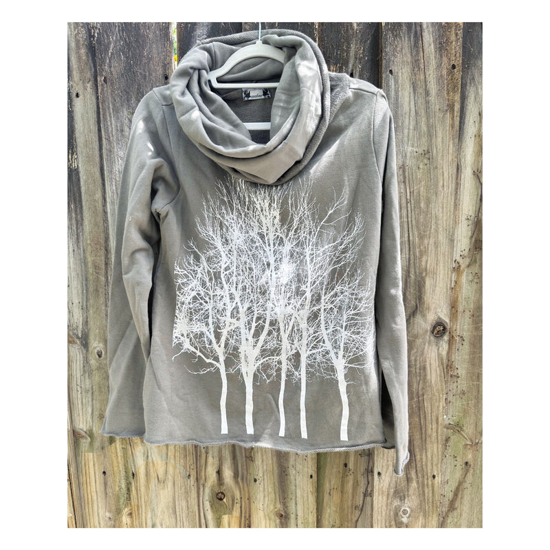 Fairytale Trees Sweatshirt Cowl Heather Grey