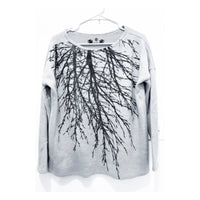 Tribe Tree fleece basic sweater ultra vegan cashmere-grey on grey